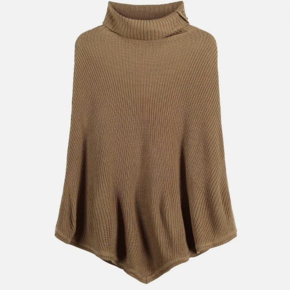 Michael Kors Turtleneck Shaker Stitch Poncho - Picture 3 of 3